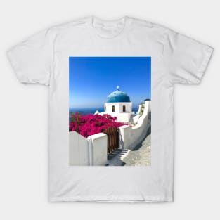 Church with Blue Dome, Santorini T-Shirt